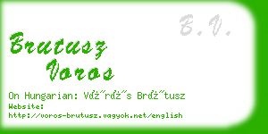 brutusz voros business card